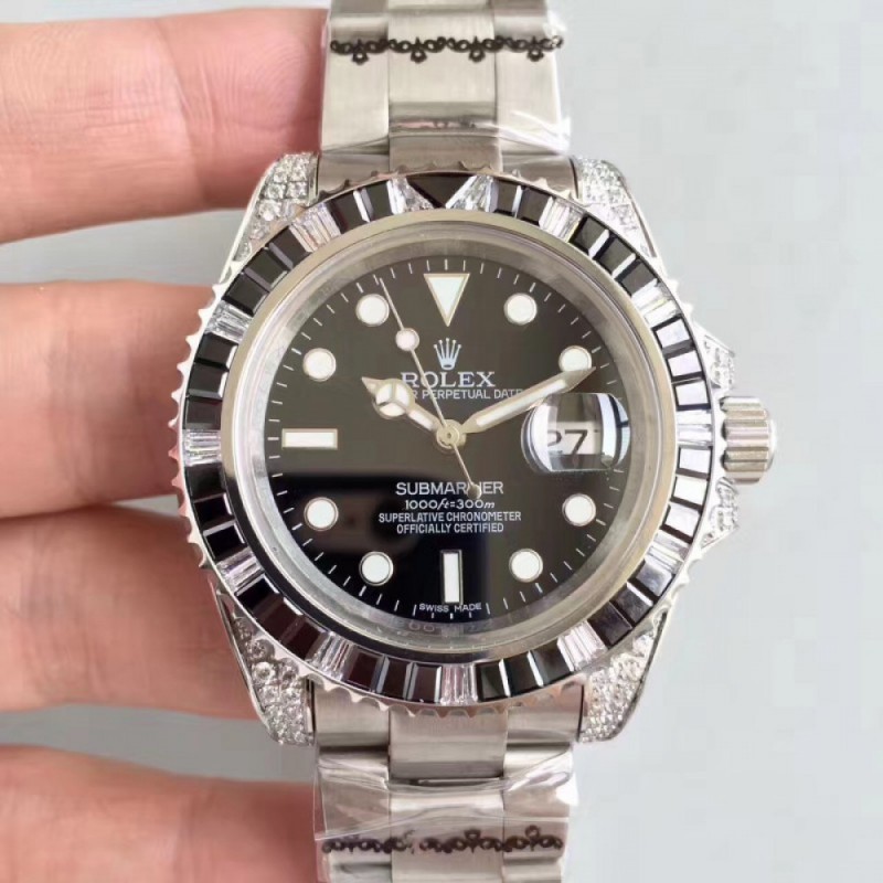 Rolex Submariner Date 116610LN BP Stainless Steel & Diamonds Black Dial Swiss 2836-2