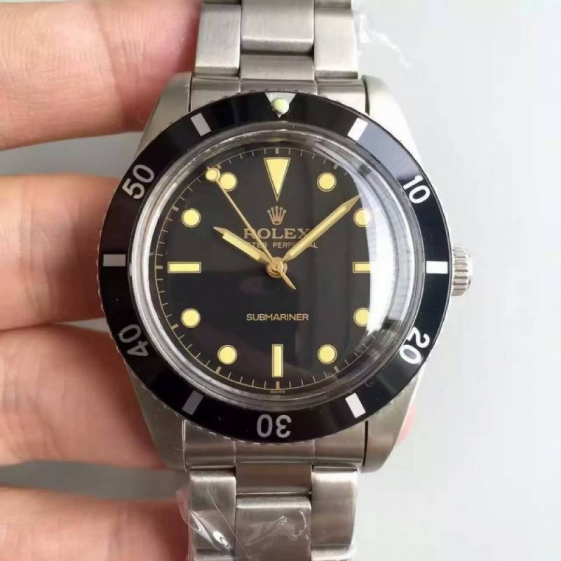 Rolex Submariner 6538 Big Crown LF Stainless Steel Black Dial Swiss 2836-2