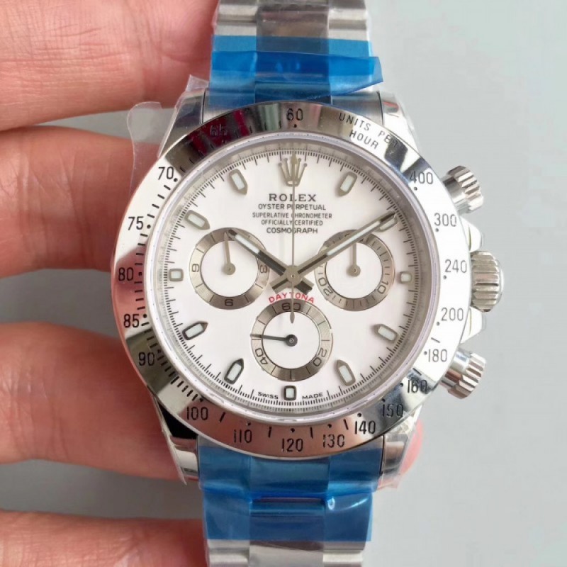 Rolex Daytona Cosmograph 116520 N Stainless Steel White Dial Swiss 4130 Run 6@SEC