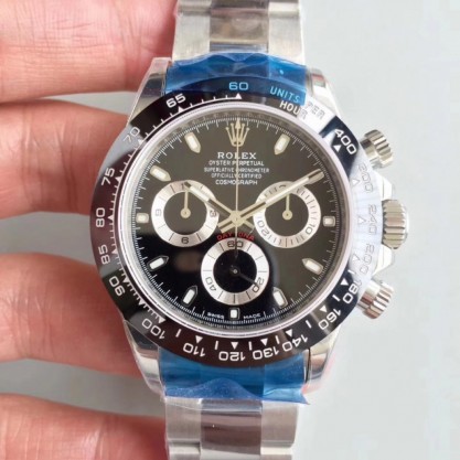 Rolex Daytona Cosmograph 116500LN N Stainless Steel Black Dial Swiss 4130 Run 6@SEC