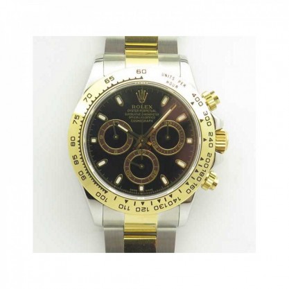 Rolex Daytona Cosmograph 116503 BP Yellow Gold & Stainless Steel Black Dial Swiss 4130 Run 6@SEC