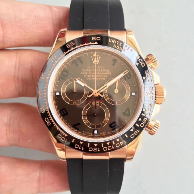 Rolex Daytona Cosmograph 116515LN AR Rose Gold Chocolate Dial Swiss 4130 Run 6@SEC