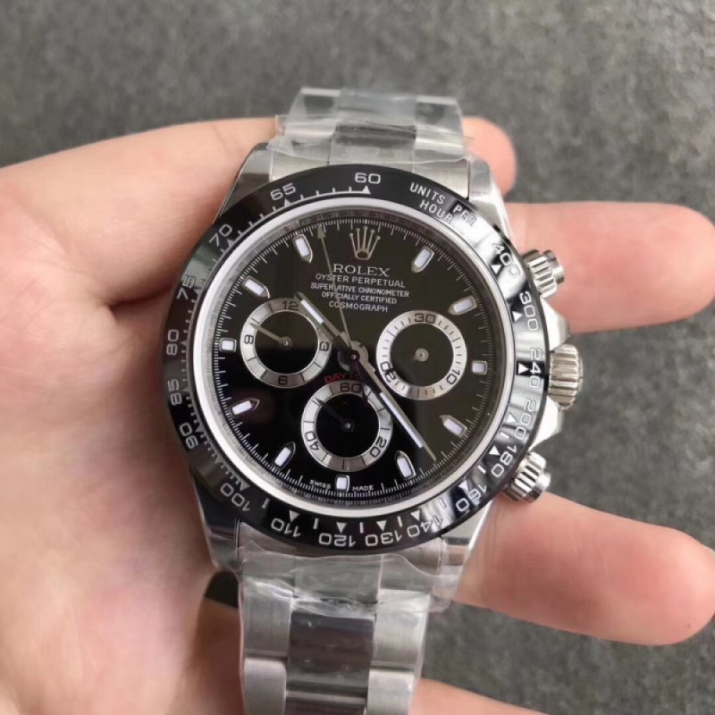 Rolex Daytona Cosmograph 116500LN N Stainless Steel Black Dial Swiss 7750 Run 6@SEC