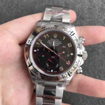 Rolex Daytona Cosmograph 116520 N Stainless Steel Black Dial Swiss 7750 Run 6@SEC