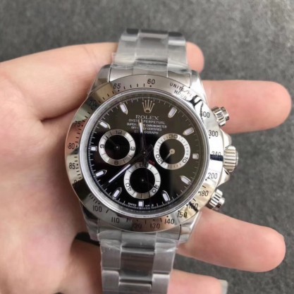 Rolex Daytona Cosmograph 116520 N Stainless Steel Black Dial Swiss 7750 Run 6@SEC