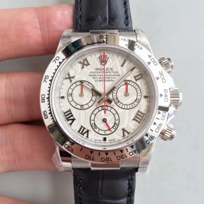 Rolex Daytona Cosmograph 116520 JH Stainless Steel White Dial Swiss 4130 Run 6@SEC