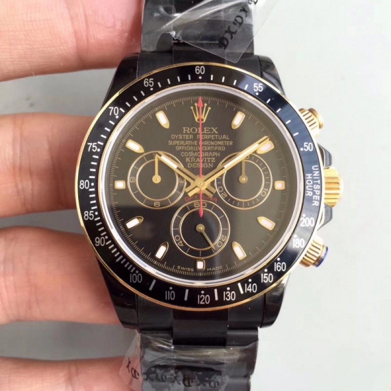 Rolex Daytona Cosmograph Kravitz Design LK 01 RL Ceramic Black Dial Swiss 4130 Run 6@SEC