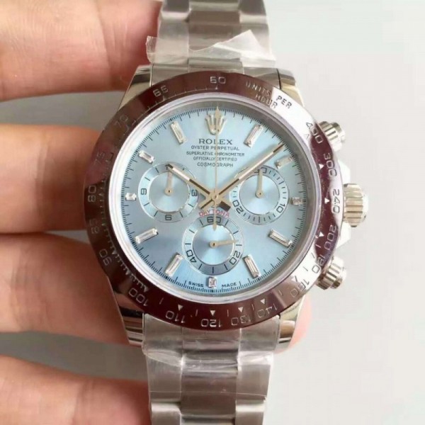 Rolex Daytona Cosmograph 116506 JH Stainless Steel Ice Blue Dial Swiss 4130 Run 6@SEC