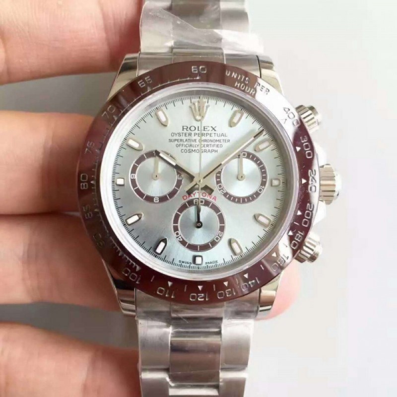 Rolex Daytona Cosmograph 116506 JH Stainless Steel Ice Blue Dial Swiss 4130 Run 6@SEC