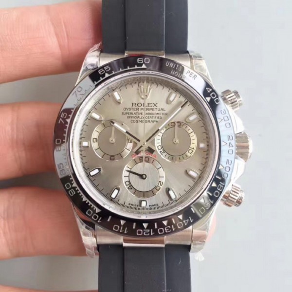 Rolex Daytona Cosmograph 116519LN JH Stainless Steel Grey Dial Swiss 4130 Run 6@SEC