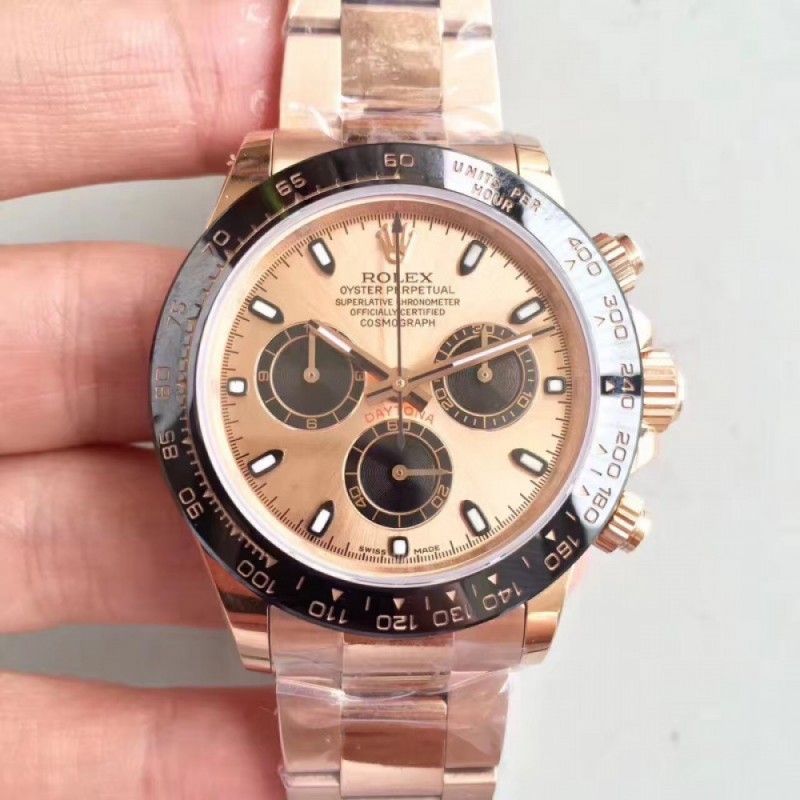 Rolex Daytona Cosmograph 116515LN JH Rose Gold Champagne Dial Swiss 4130 Run 6@SEC