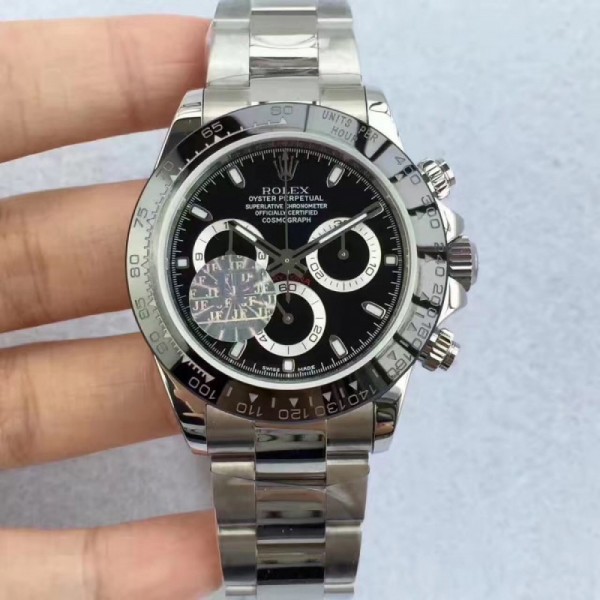 Rolex Daytona Cosmograph 116500LN JF Stainless Steel Black Dial Swiss 7750 Run 6@SEC