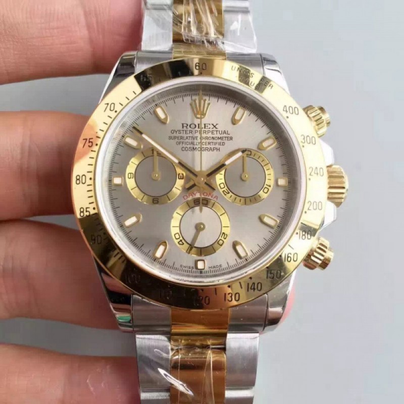 Rolex Daytona Cosmograph 116503 JF Stainless Steel & Yellow Gold Grey Dial Swiss 7750 Run 6@SEC