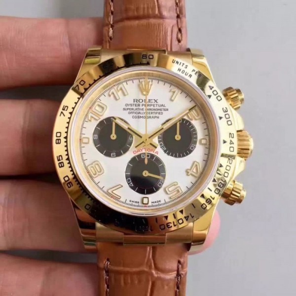 Rolex Daytona Cosmograph 116518 JH Yellow Gold White Dial Swiss 4130 Run 6@SEC