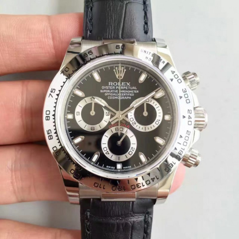 Rolex Daytona Cosmograph 116520 JH Stainless Steel Black Dial Swiss 4130 Run 6@SEC