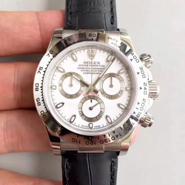 Rolex Daytona Cosmograph 116520 JH Stainless Steel White Dial Swiss 4130 Run 6@SEC