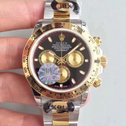 Rolex Daytona Cosmograph 116503 JF Stainless Steel & Yellow Gold Black & Champagne Dial Swiss 7750 Run 6@SEC