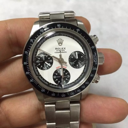 Rolex Daytona Cosmograph 6263 Paul Newman Stainless Steel White Dial Swiss 7750 Run 9@SEC