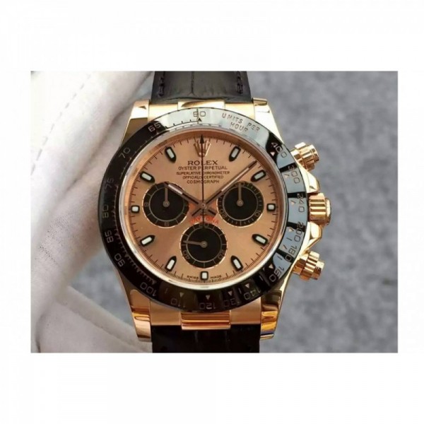 Rolex Daytona Cosmograph 116515 JH Rose Gold Gold & Black Dial Swiss 4130 Run 6@SEC