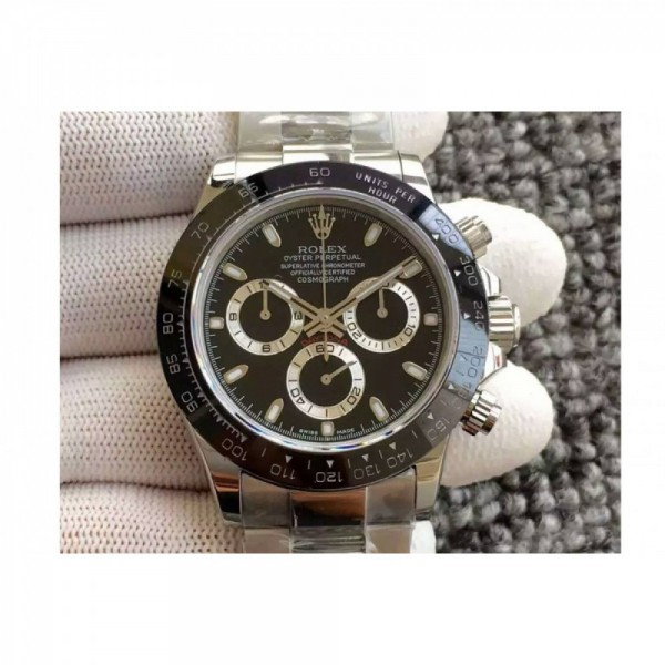 Rolex Daytona Cosmograph 116500LN JH Stainless Steel Black Dial Swiss 4130 Run 6@SEC