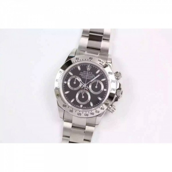 Rolex Daytona Cosmograph 116520 JF Stainless Steel Black Dial Swiss 7750 Run 6@SEC