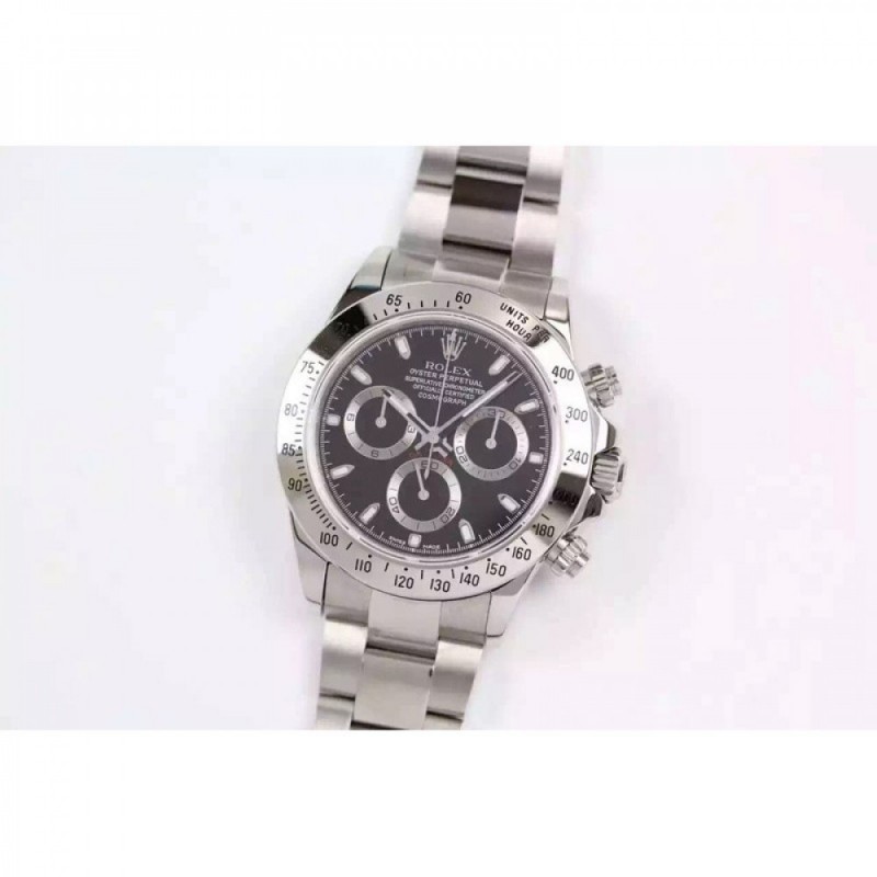 Rolex Daytona Cosmograph 116520 JF Stainless Steel Black Dial Swiss 7750 Run 6@SEC