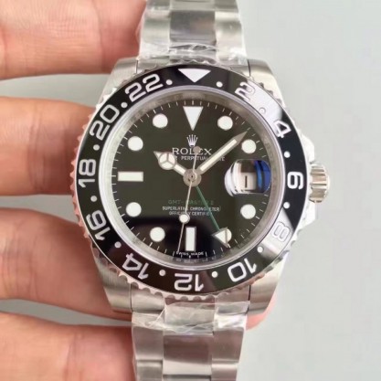 Rolex GMT-Master II 116710LN V7 Stainless Steel Black Dial Swiss 3186