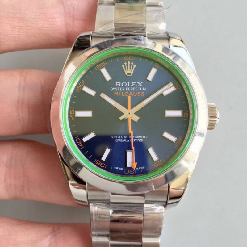 Rolex Milgauss 116400GV AR Stainless Steel Blue Dial Swiss 3131