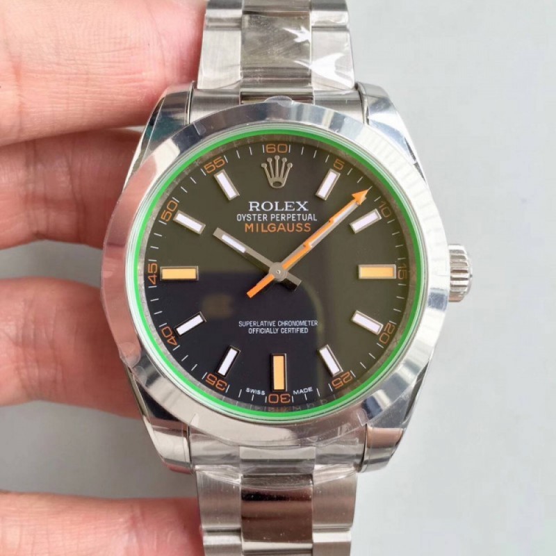 Rolex Milgauss 116400GV AR Stainless Steel Black Dial Swiss 3131