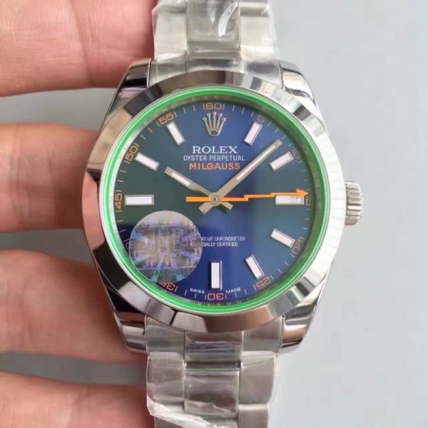 Rolex Milgauss 116400GV JF Stainless Steel Blue Dial Swiss 3131