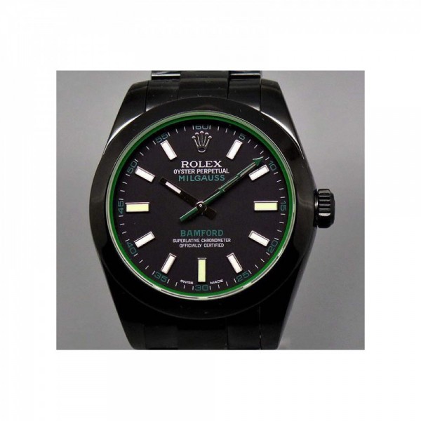 Rolex Milgauss 116400GV Bamford JF PVD Black Dial Swiss 2836-2