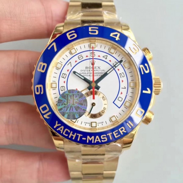 Rolex Yacht-Master II 116688 JF Yellow Gold White Dial Swiss 7750