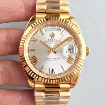 Rolex Day-Date 40 228238 40MM AR Stainless Steel 904L With 18K Yellow Gold Wrapped Rhodium Dial Swiss 3255