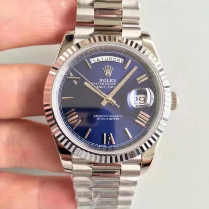 UK Stainless Steel 410L Rolex Day-Date 40 228239 N Stainless Steel Blue Dial Swiss 3255