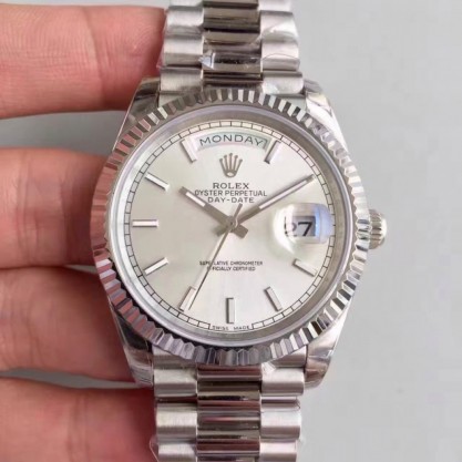 Rolex Day-Date 40 228239 2018 EW Stainless Steel Rhodium Dial Swiss 3255