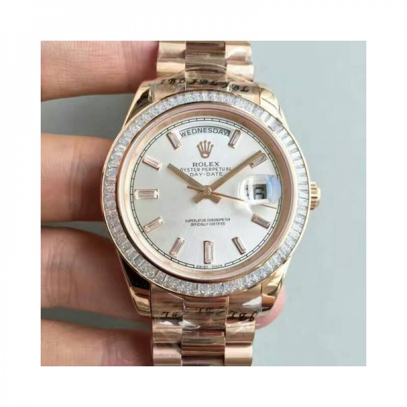 Rolex Day-Date 40 228235 40MM KW Rose Gold & Diamonds Sundust Dial Swiss 3255