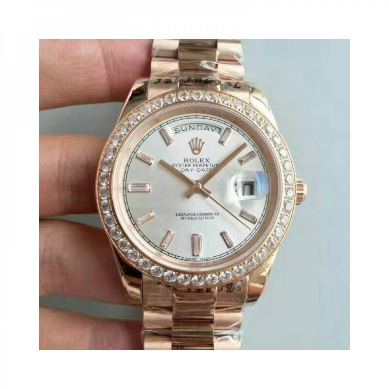 Rolex Day-Date 40 228235 40MM KW Rose Gold & Diamonds Sundust Dial Swiss 3255