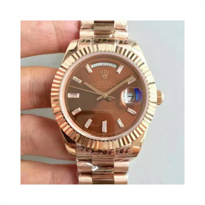 Rolex Day-Date 40 228235 40MM KW Rose Gold Chocolate Dial Swiss 3255