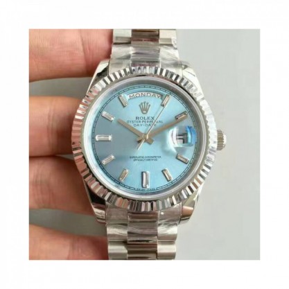 Rolex Day-Date 40 228239 40MM KW Stainless Steel Blue Dial Swiss 3255