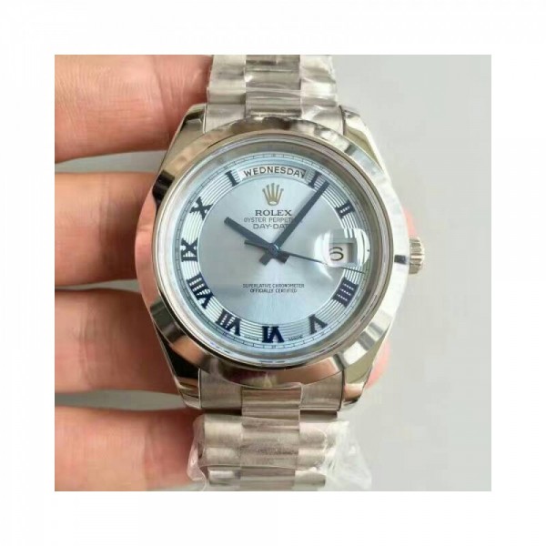 Rolex Day-Date II 218206 41MM V6 Stainless Steel Blue Dial Swiss 2836-2