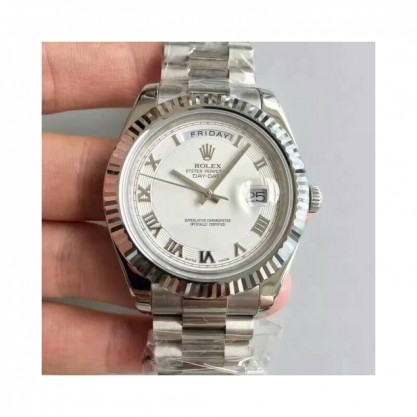 Rolex Day-Date II 218239 41MM V6 Stainless Steel White Dial Swiss 2836-2