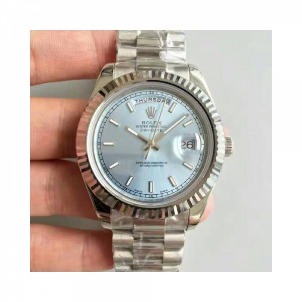 Rolex Day-Date II 218239 41MM V6 Stainless Steel Blue Dial Swiss 2836-2