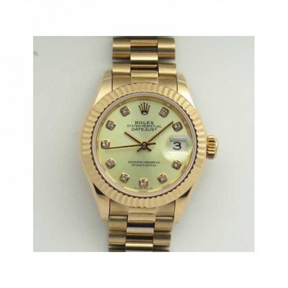 Rolex Lady Datejust 28 279165 28MM BP Rose Gold Yellow Mother Of Pearl Dial Swiss 2671