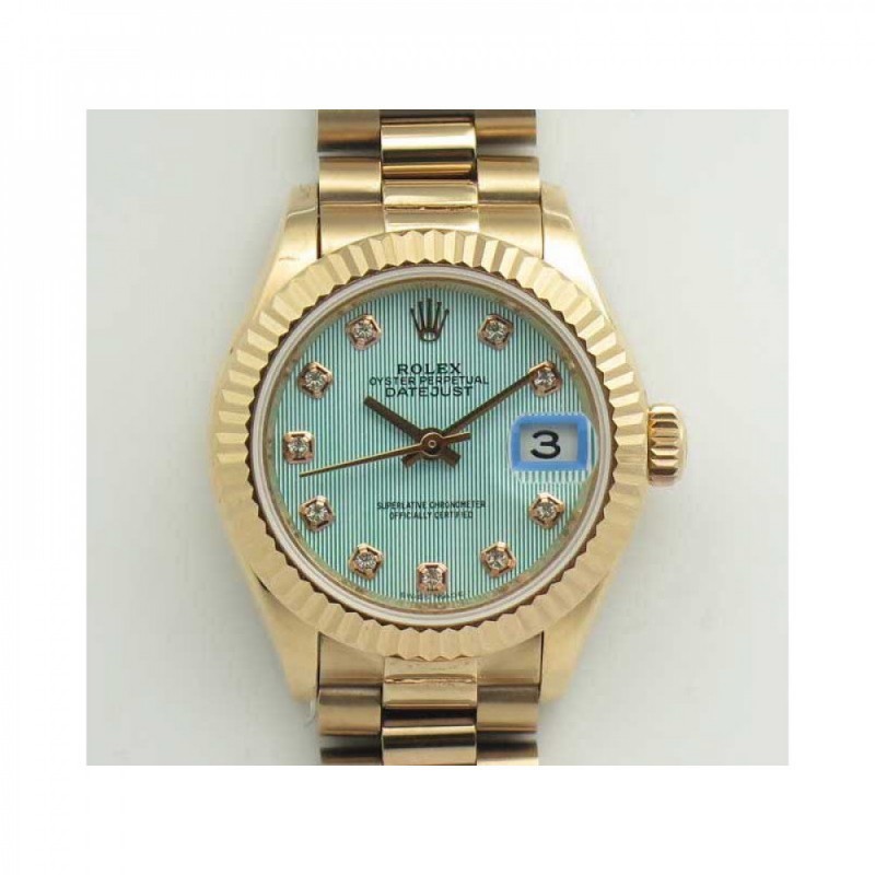 Rolex Lady Datejust 28 279165 28MM BP Rose Gold Ice Blue Dial Swiss 2671