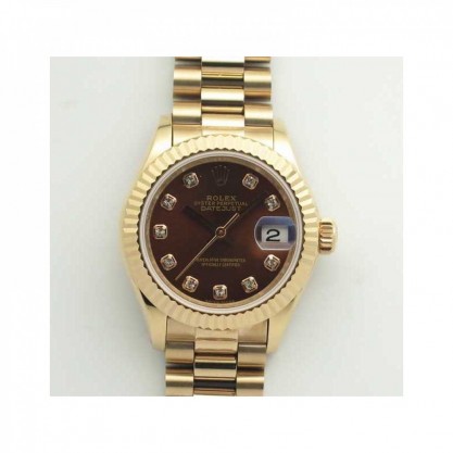 Rolex Lady Datejust 28 279165 28MM BP Rose Gold Chocolate Dial Swiss 2671