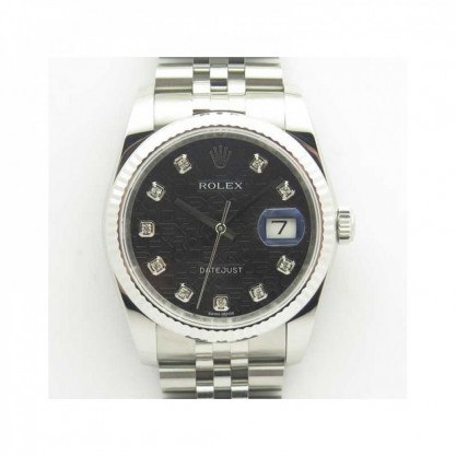 Rolex Datejust 36MM 116234 DJ V2 Stainless Steel Black Anniversary Jubilee Dial Swiss 3135