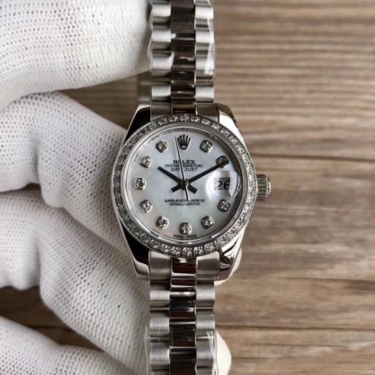 Rolex Lady Datejust 28 279136RBR 28MM WF Stainless Steel & Diamonds Mother Of Pearl Dial Swiss 2671