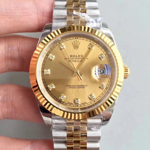 Rolex Datejust II 116333 41MM EW Stainless Steel & Yellow Gold Champagne Dial Swiss 3235