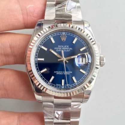 Rolex Datejust 36MM 116234 AR Stainless Steel 904L Blue Dial Swiss 3135