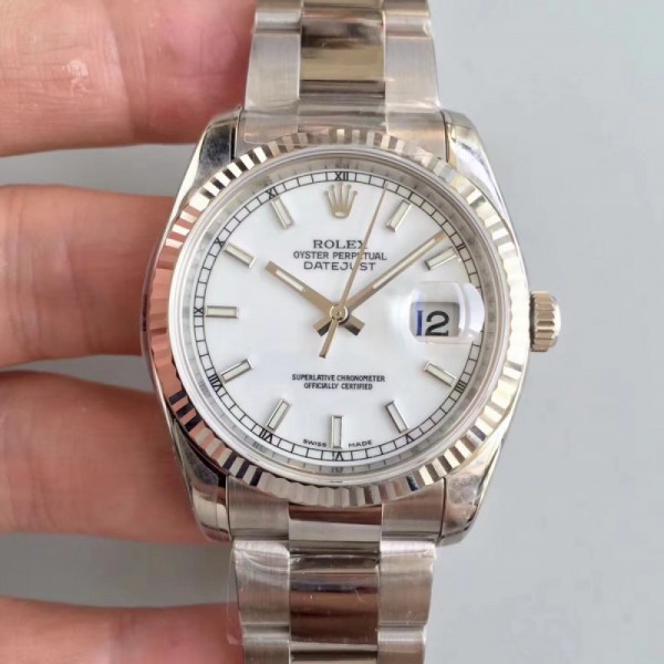 Rolex Datejust 36MM 116234 AR Stainless Steel 904L White Dial Swiss 3135